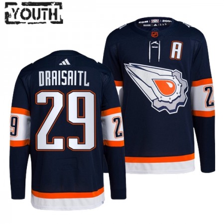 Edmonton Oilers tröja Leon Draisaitl 29 Adidas 2022-23 Navy Reverse Retro 2.0 Authentic - NHL Tröjor Barn